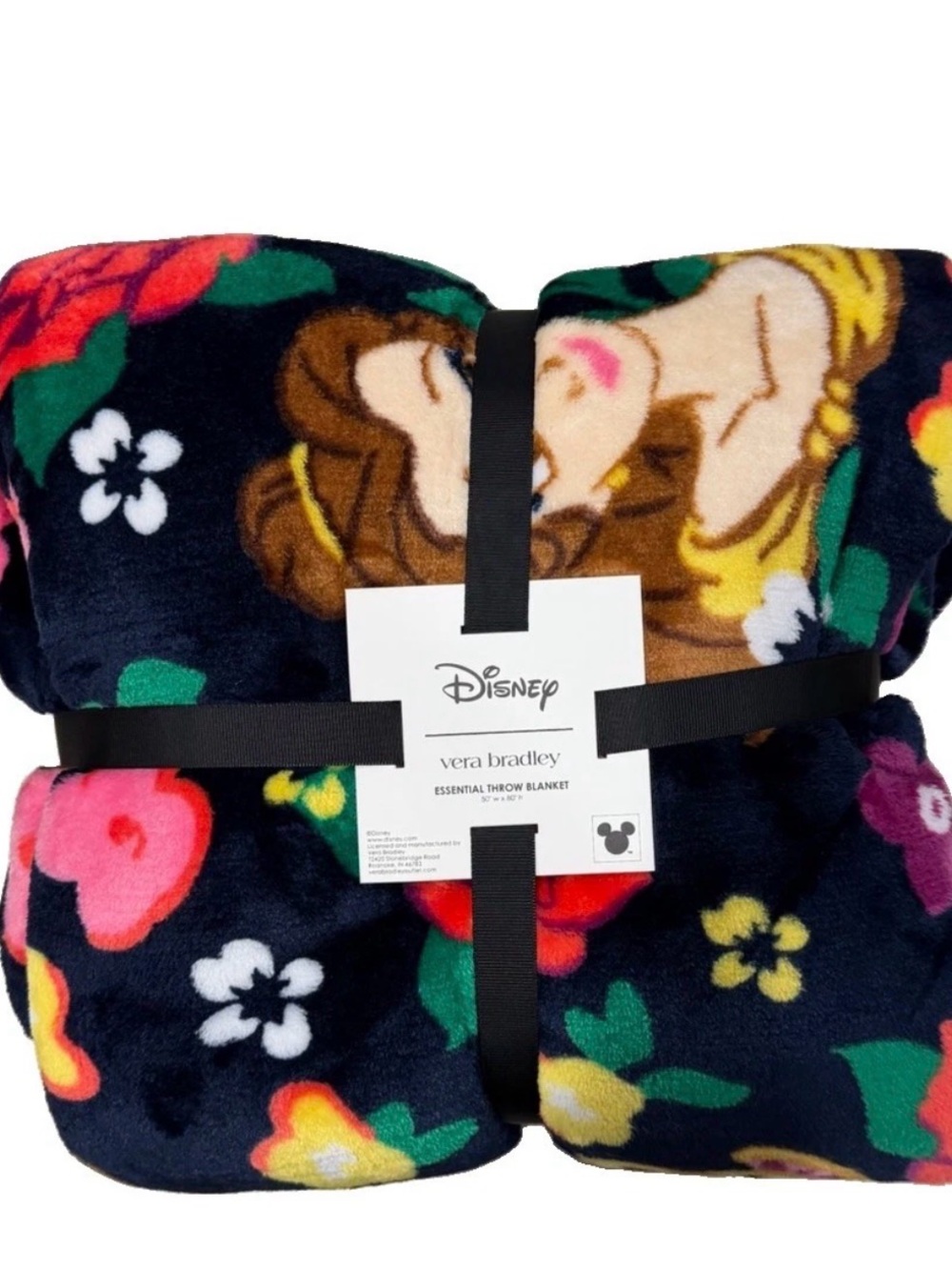 Vera Bradley Disney Navy Floral & Multicolor Throw Blanket
